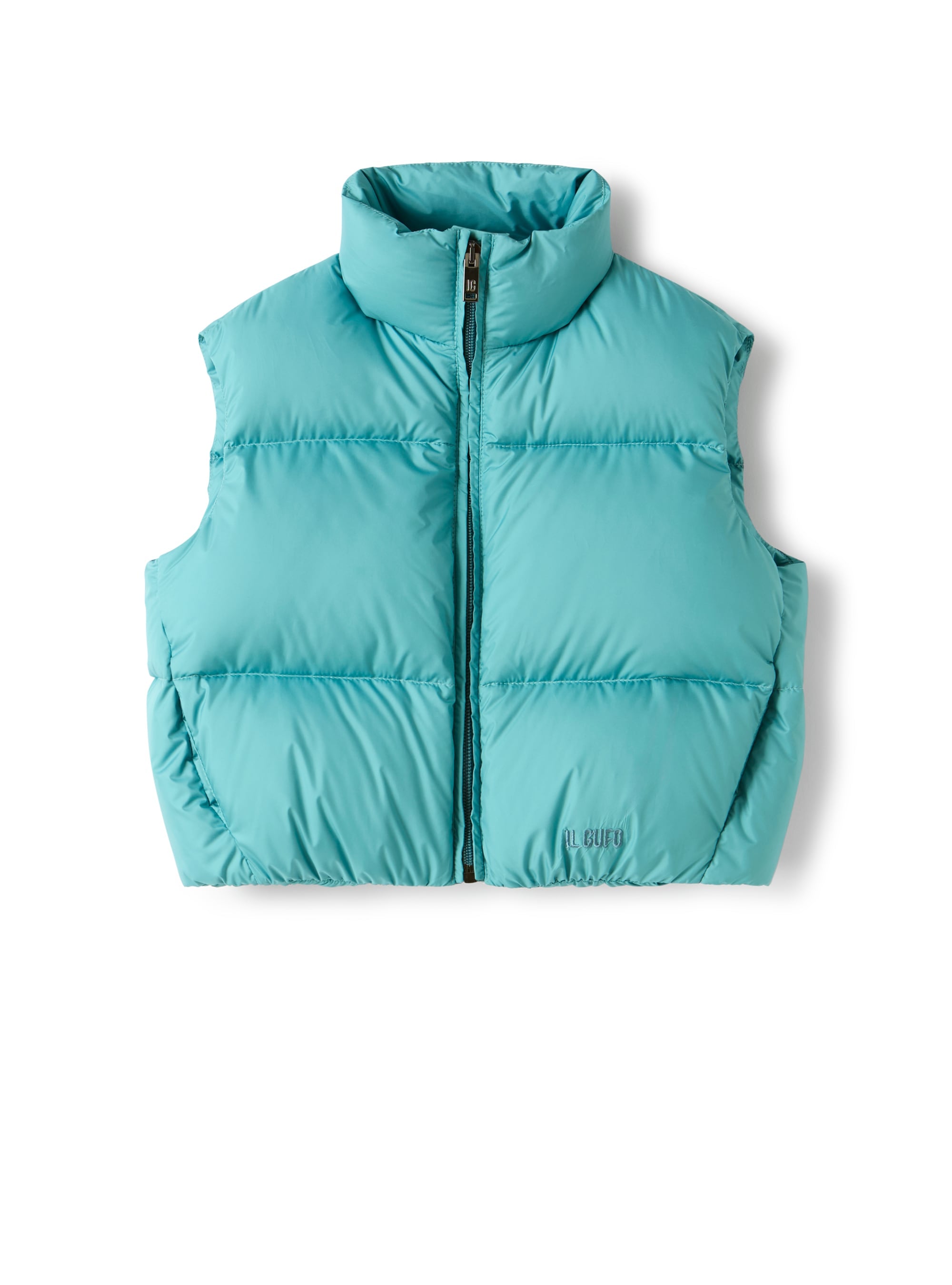 Boxy vest in microfiber nylon