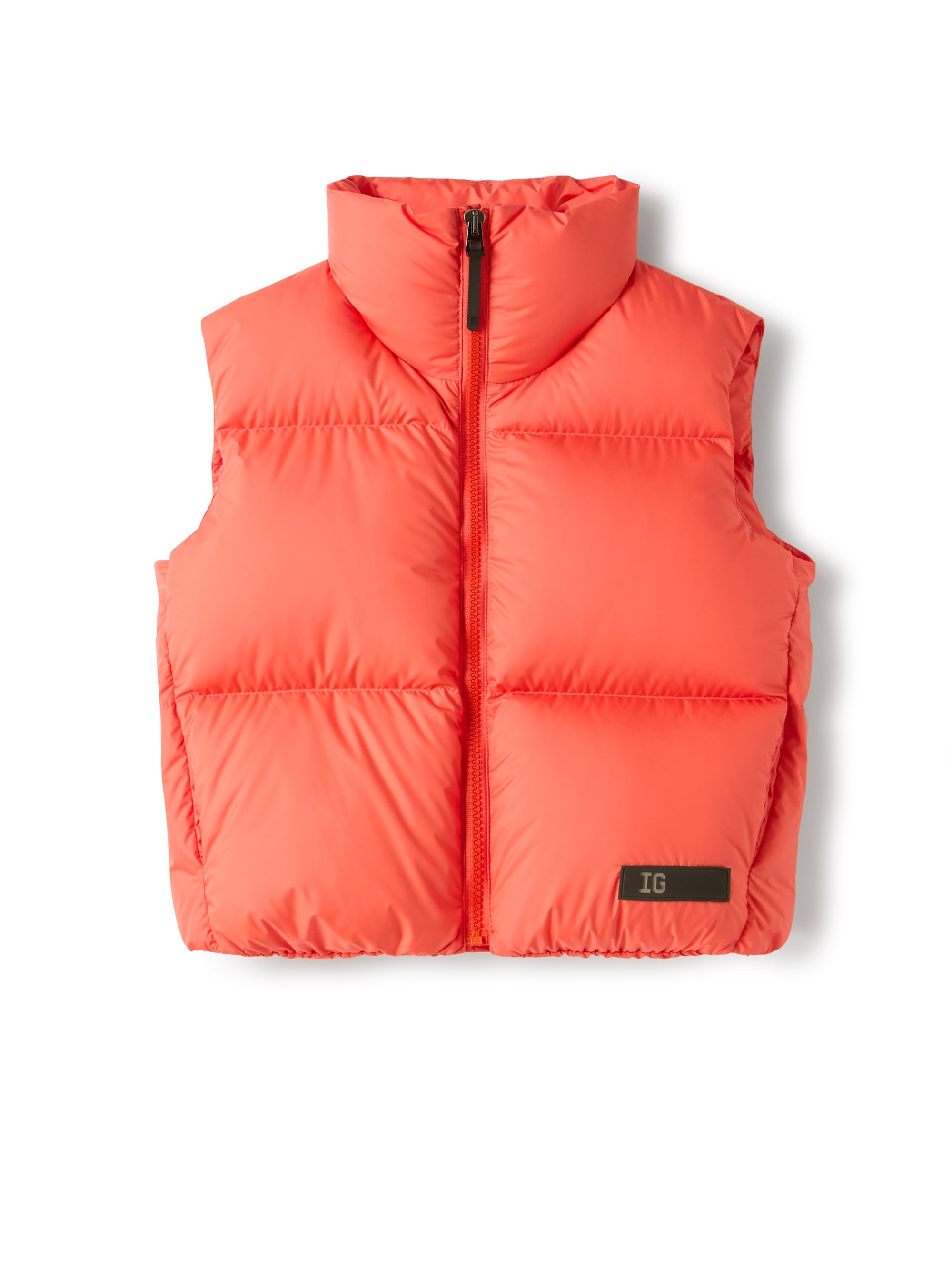 Boxy vest in microfiber nylon