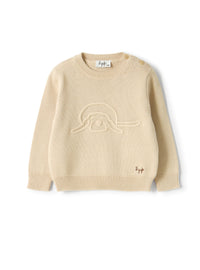 Cotton sweater with a puppy design