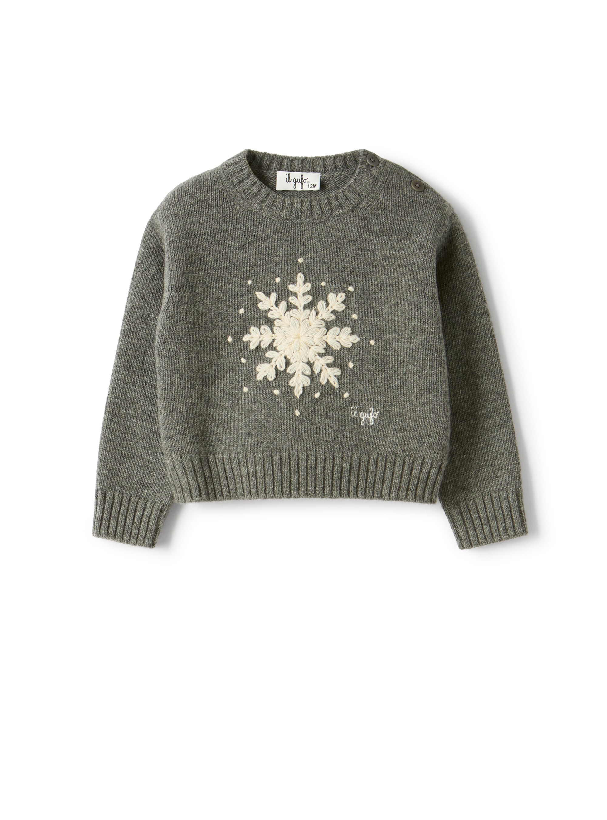 Wool sweater with snowflake design