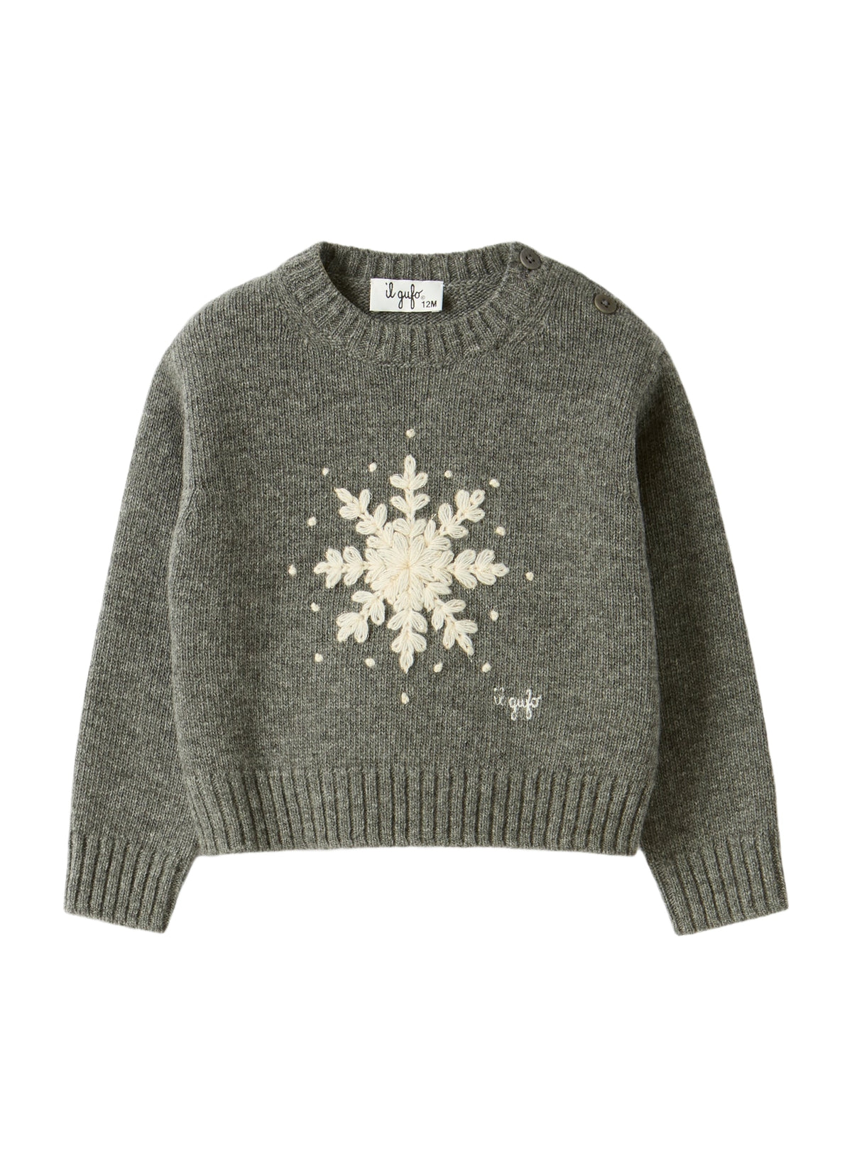 Wool Sweater With Snowflake Design
