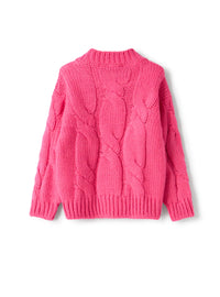 Cable-knit wool-blend sweater