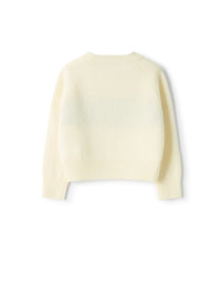 Wool sweater with embroidery and rhinestones