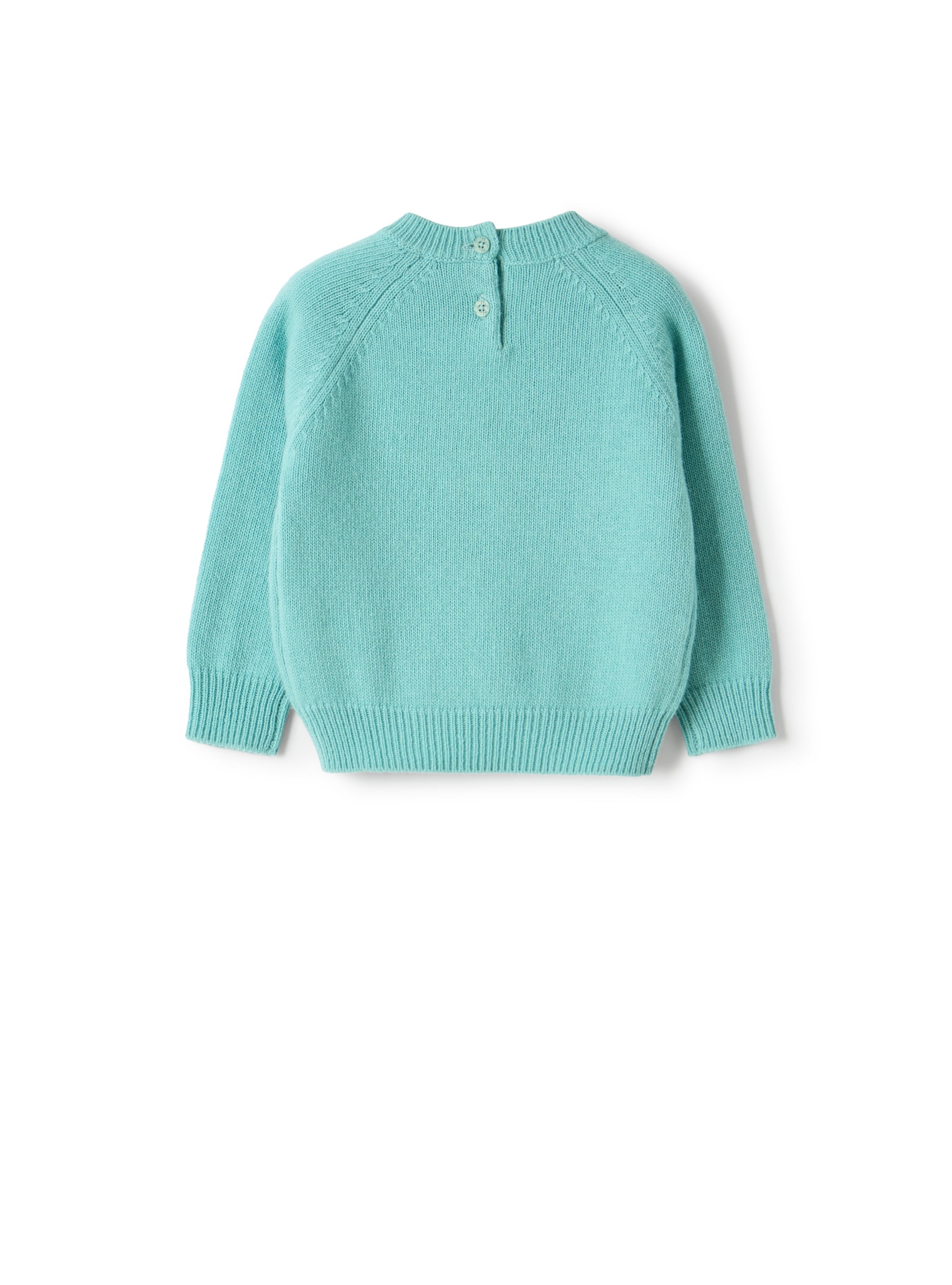 Wool sweater with a teddy bear design