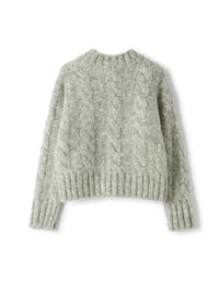 Cable-knit wool-blend sweater with lurex
