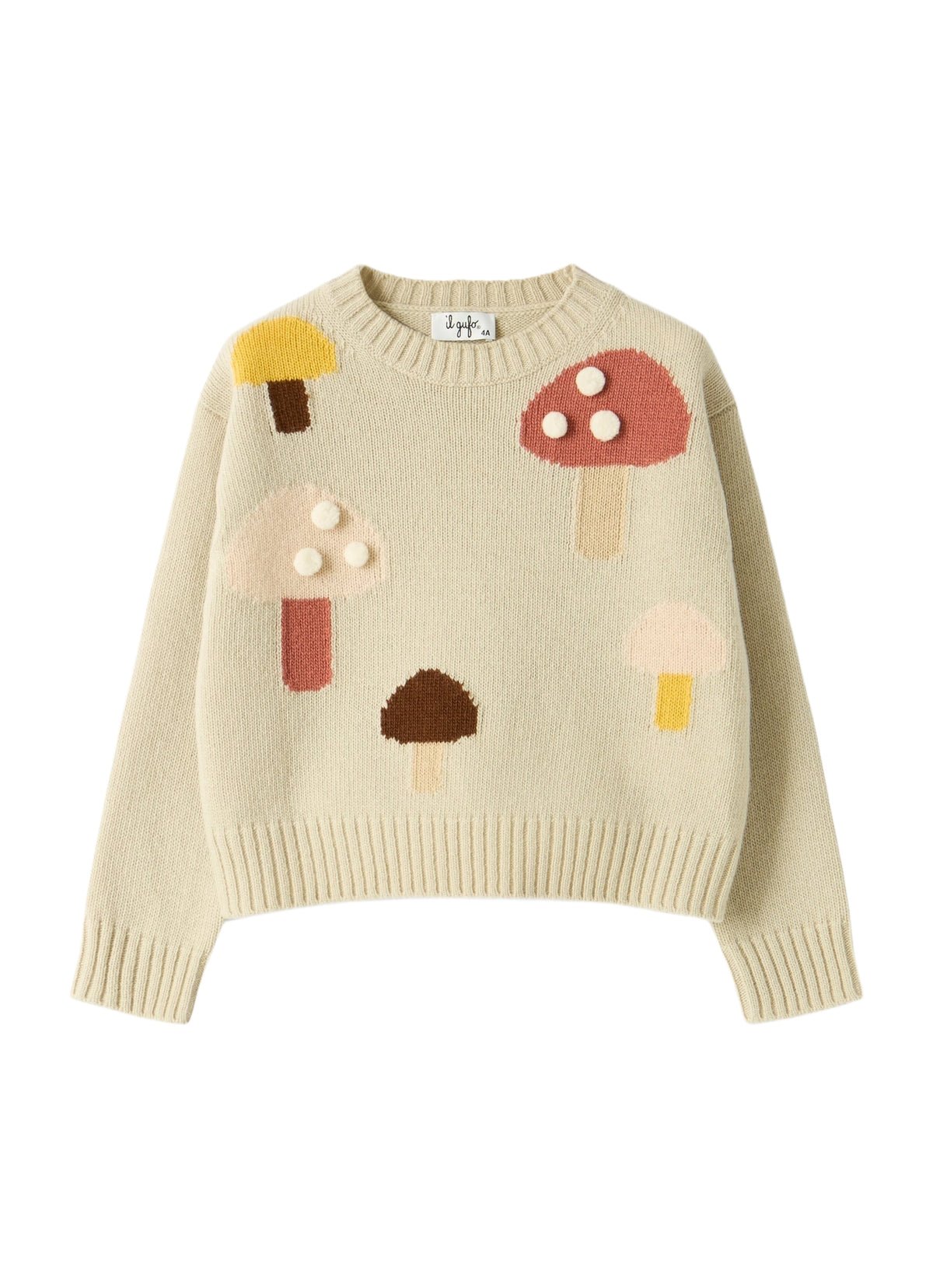 Wool Sweater With Little Mushrooms