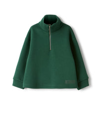 Sweatshirt with high collar and zipper