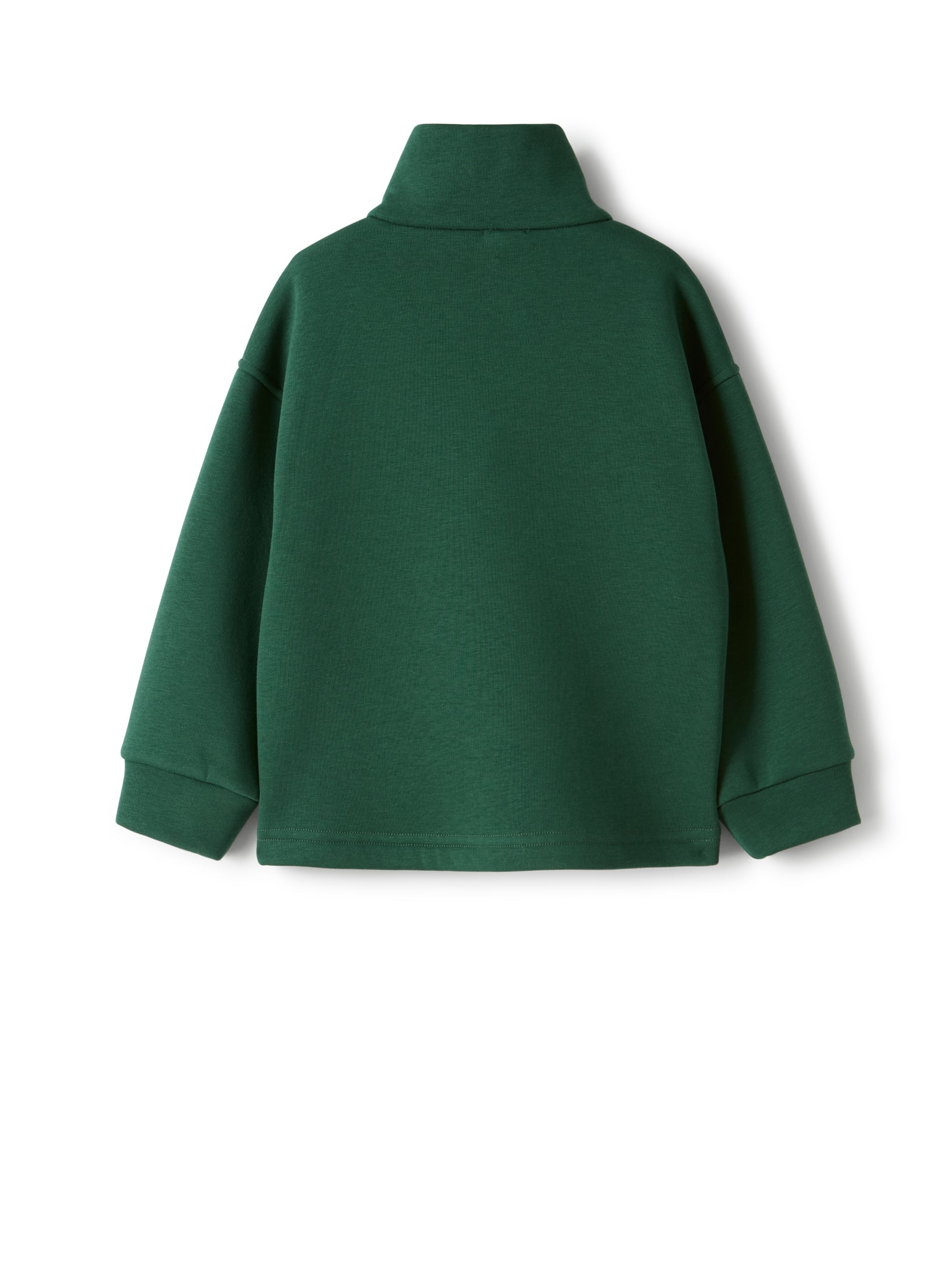 Sweatshirt with high collar and zipper