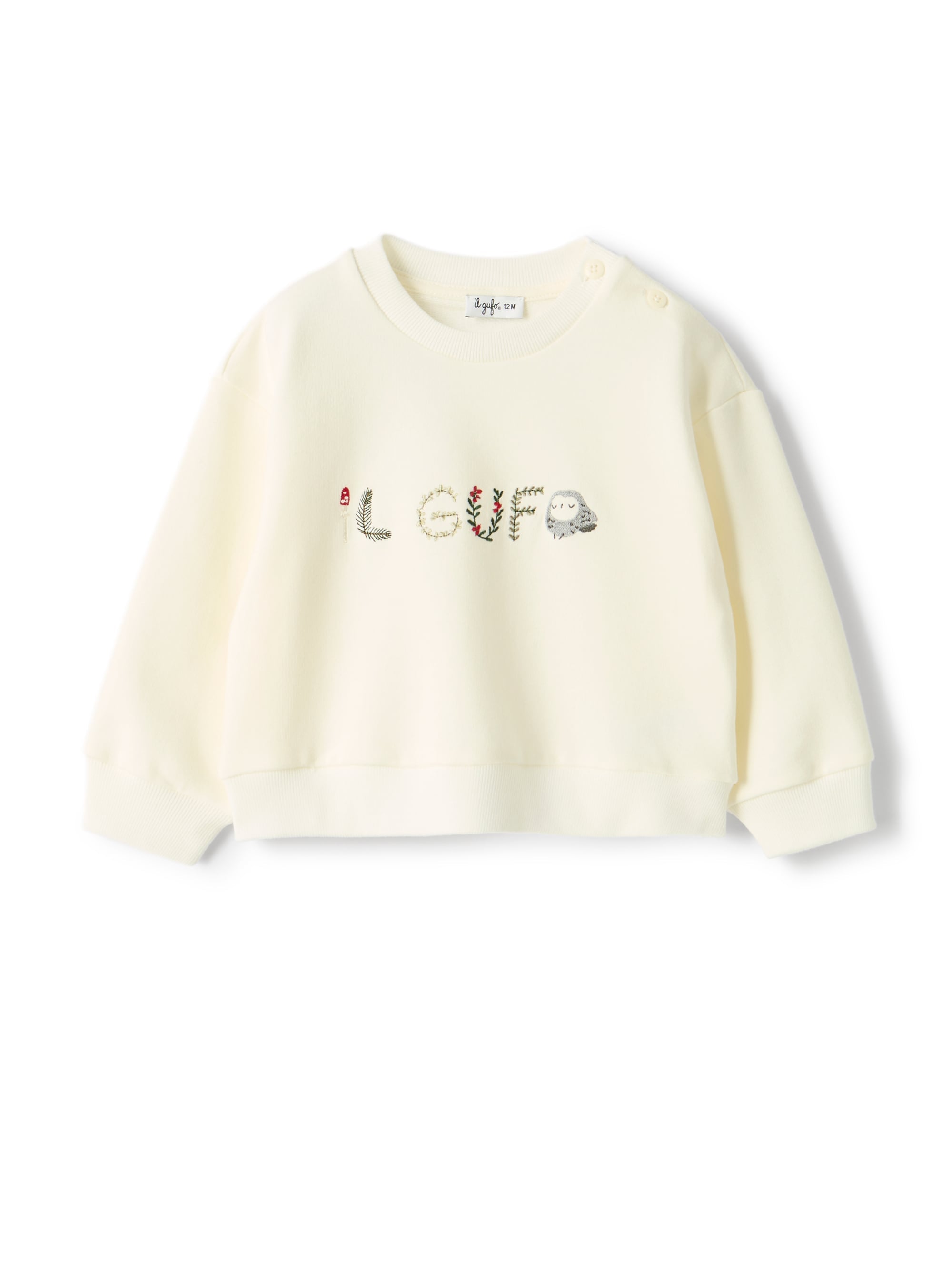 Cotton sweatshirt with logo embroidery
