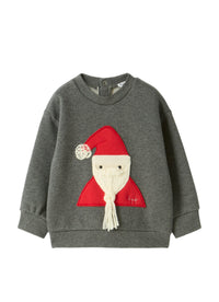 Cotton Sweatshirt With Christmas Appliqué