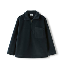 Fleece sweatshirt with zipper