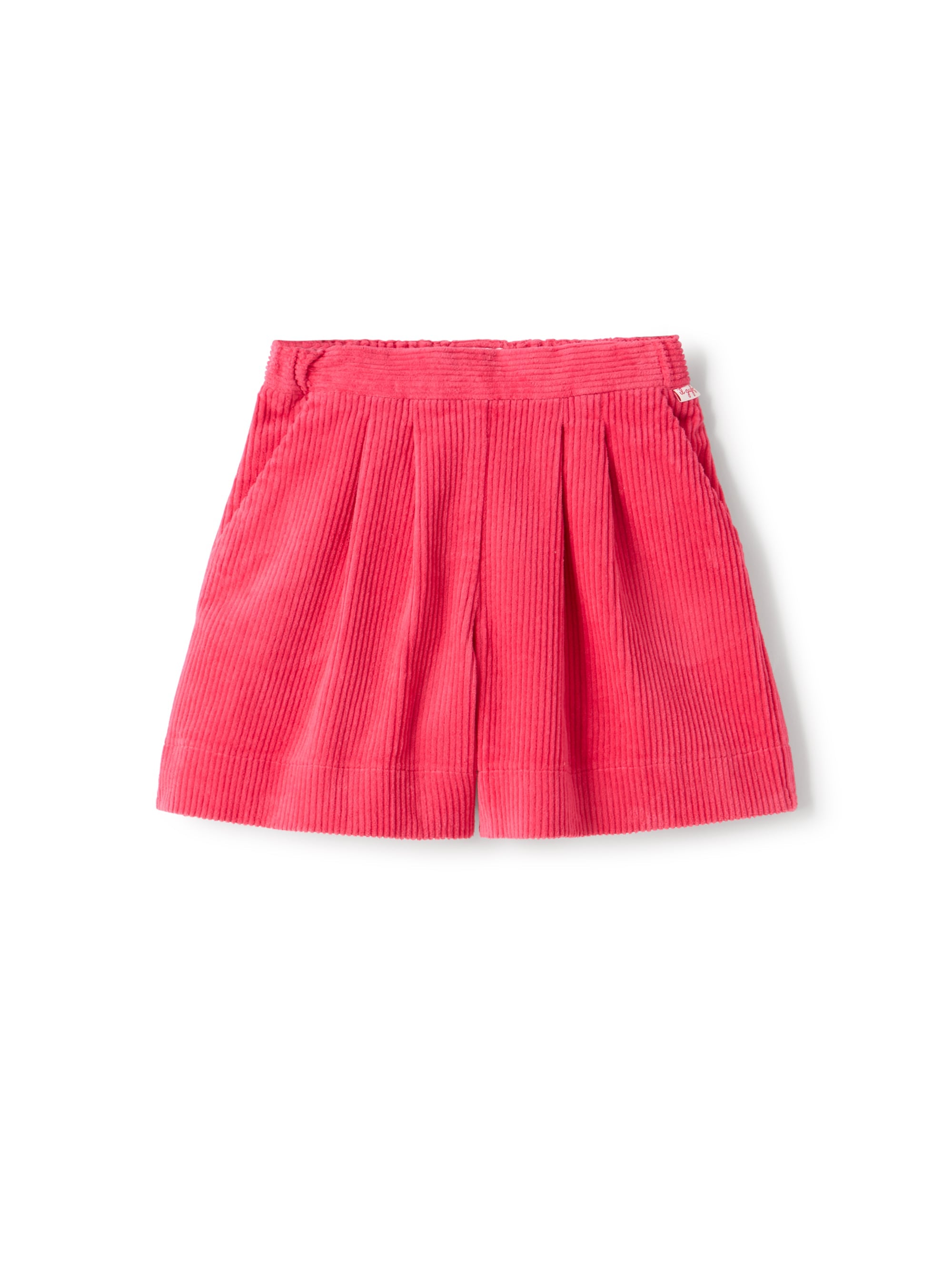 Velvet bermuda shorts with pleats