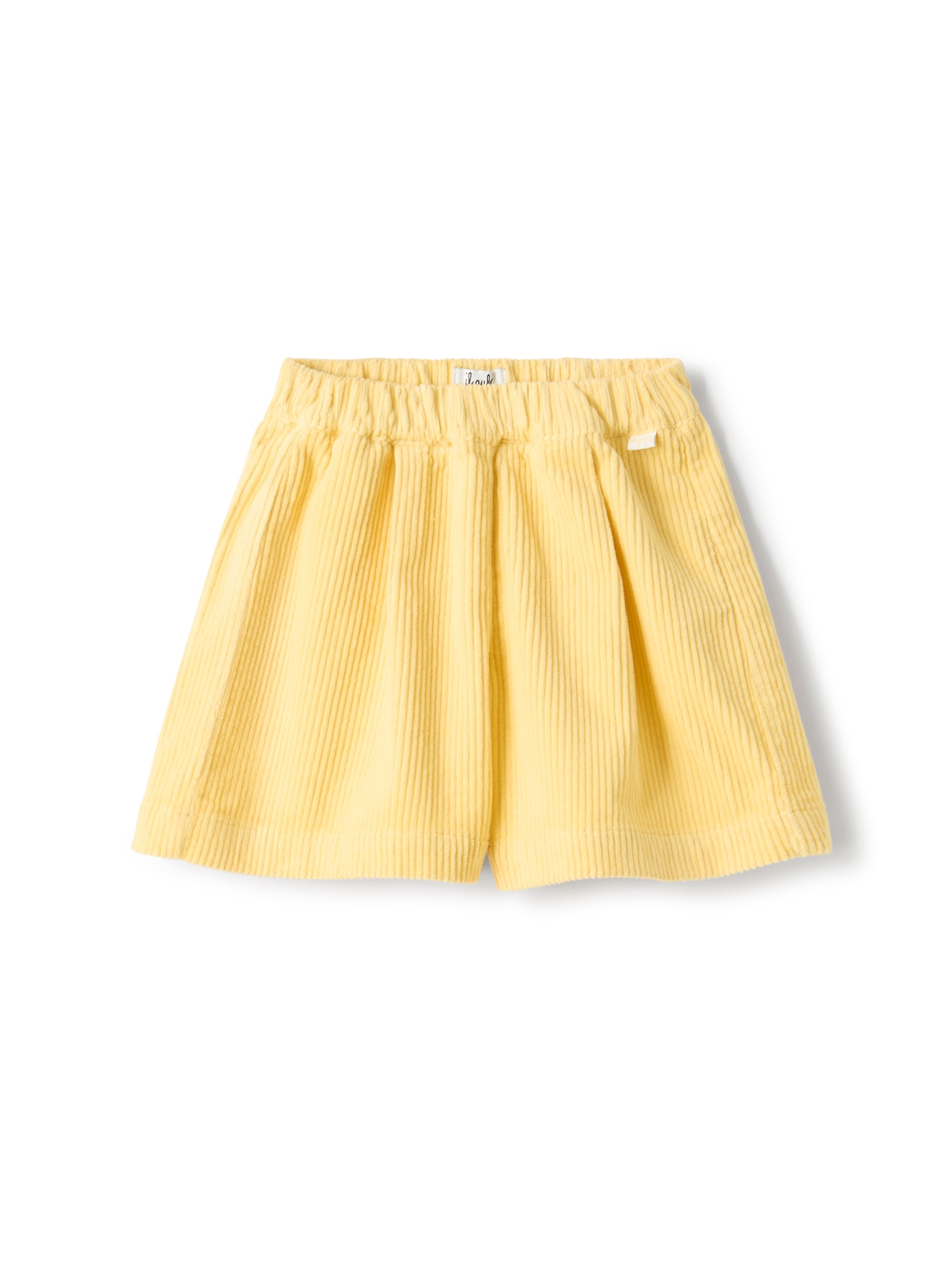 Velvet bermuda shorts with pleats