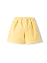 Velvet bermuda shorts with pleats