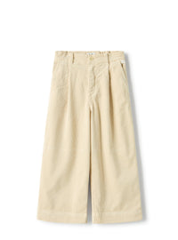 Wide-leg velvet pants with pleats