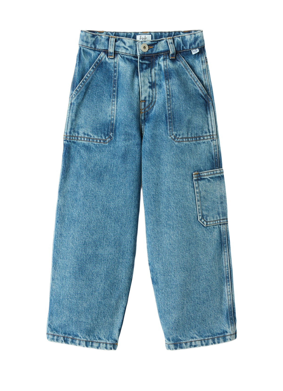 Wide-Leg Jeans With Stitching