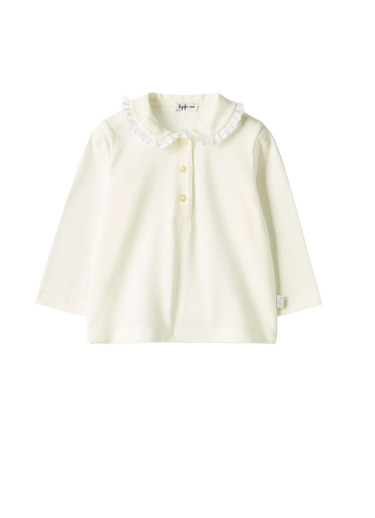 Polo en coton à col volanté - Latte & Bianco