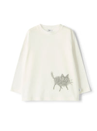 Long-sleeve t-shirt with a kitten print