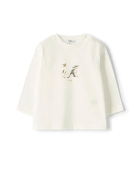 Long-sleeve t-shirt with puppies print