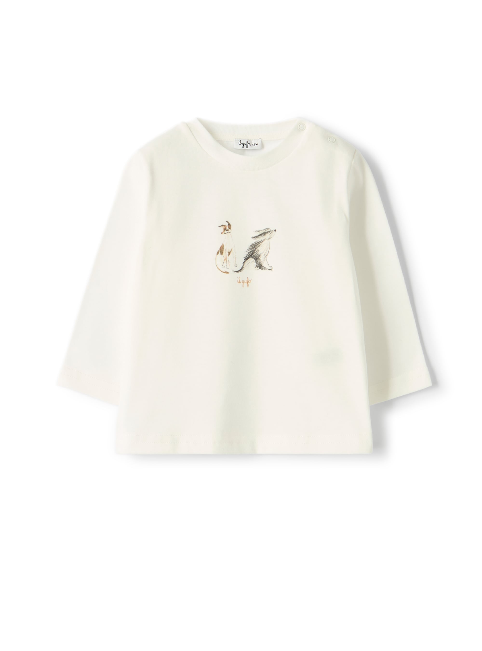 Long-sleeve t-shirt with puppies print