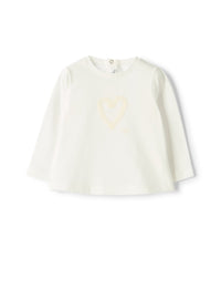 T-shirt with an appliqué heart