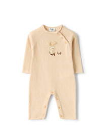 Merino wool onesie with an owl design