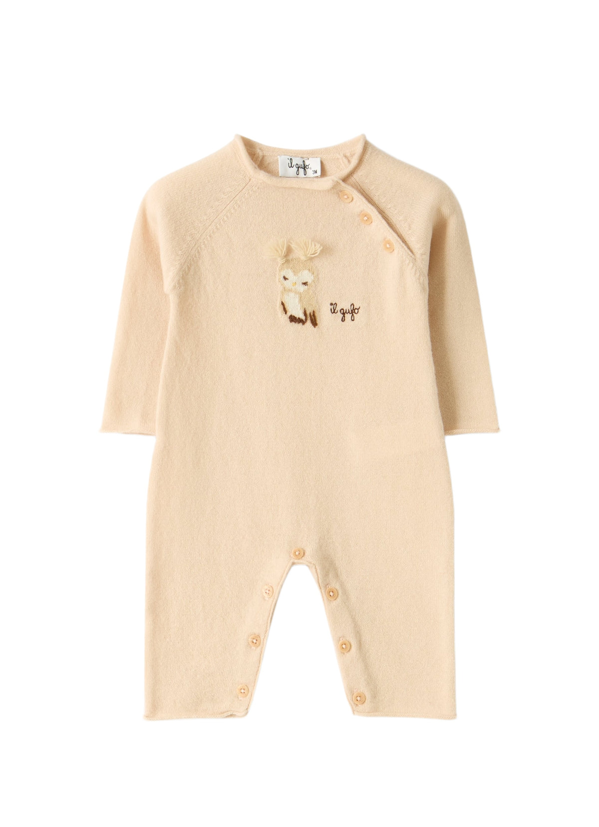 Merino Wool Onesie With An Owl Design