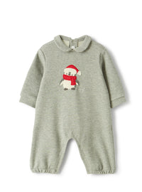 Fleece onesie with a penguin design