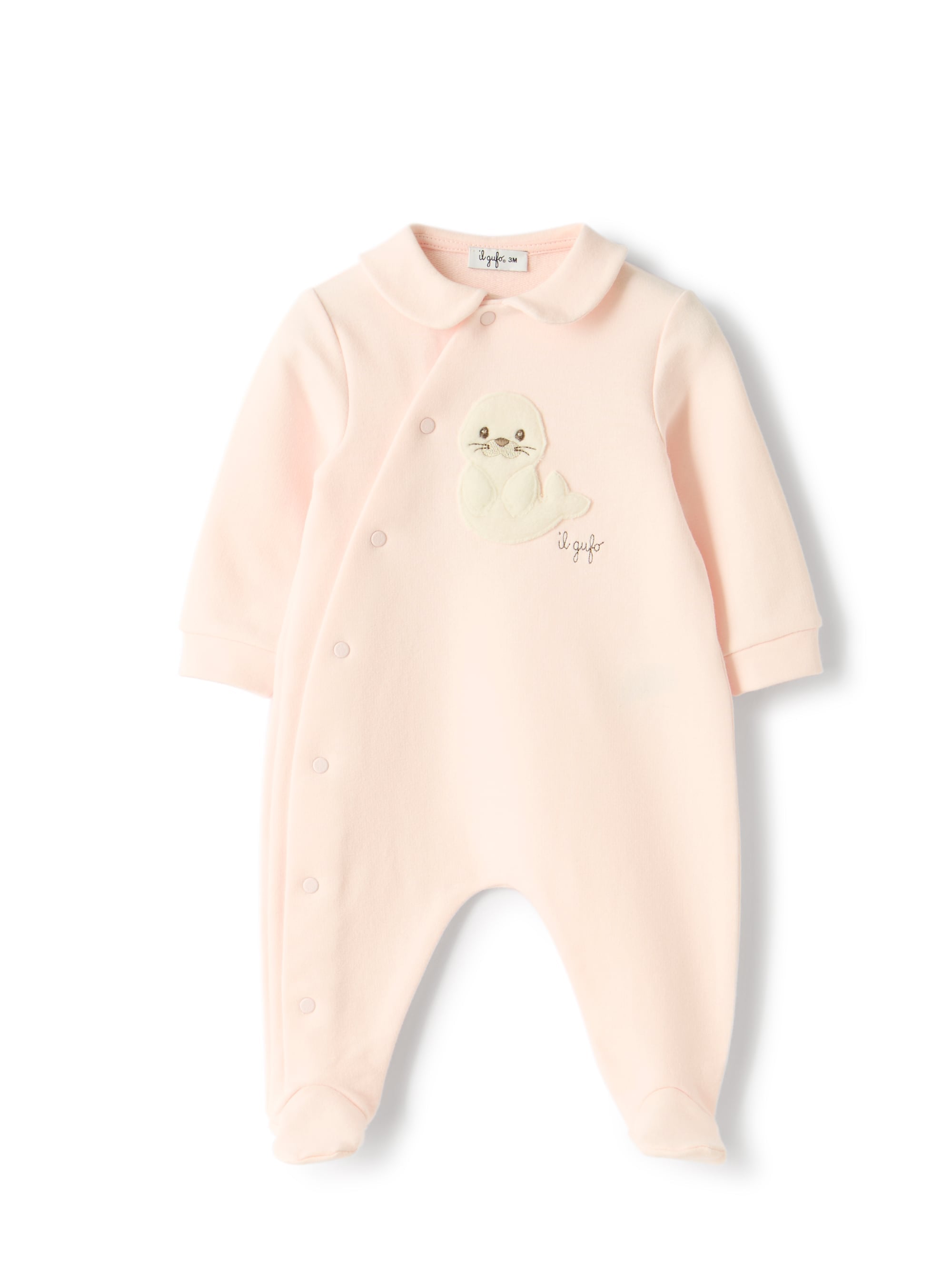 Fleece onesie with a seal design