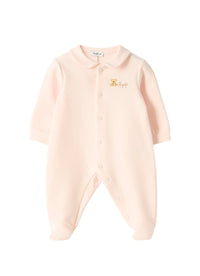 Fleece Onesie With Bear Embroidery