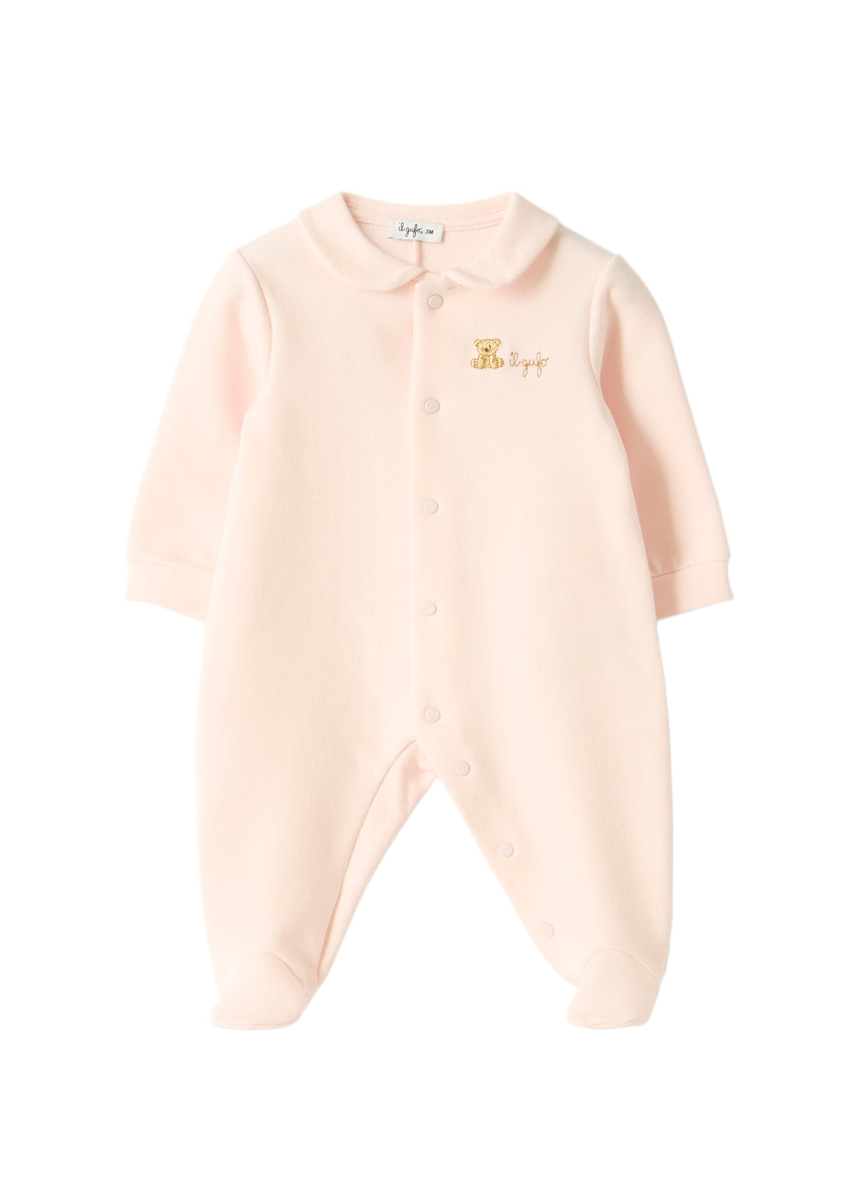 Fleece Onesie With Bear Embroidery