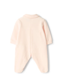 Fleece onesie with bear embroidery