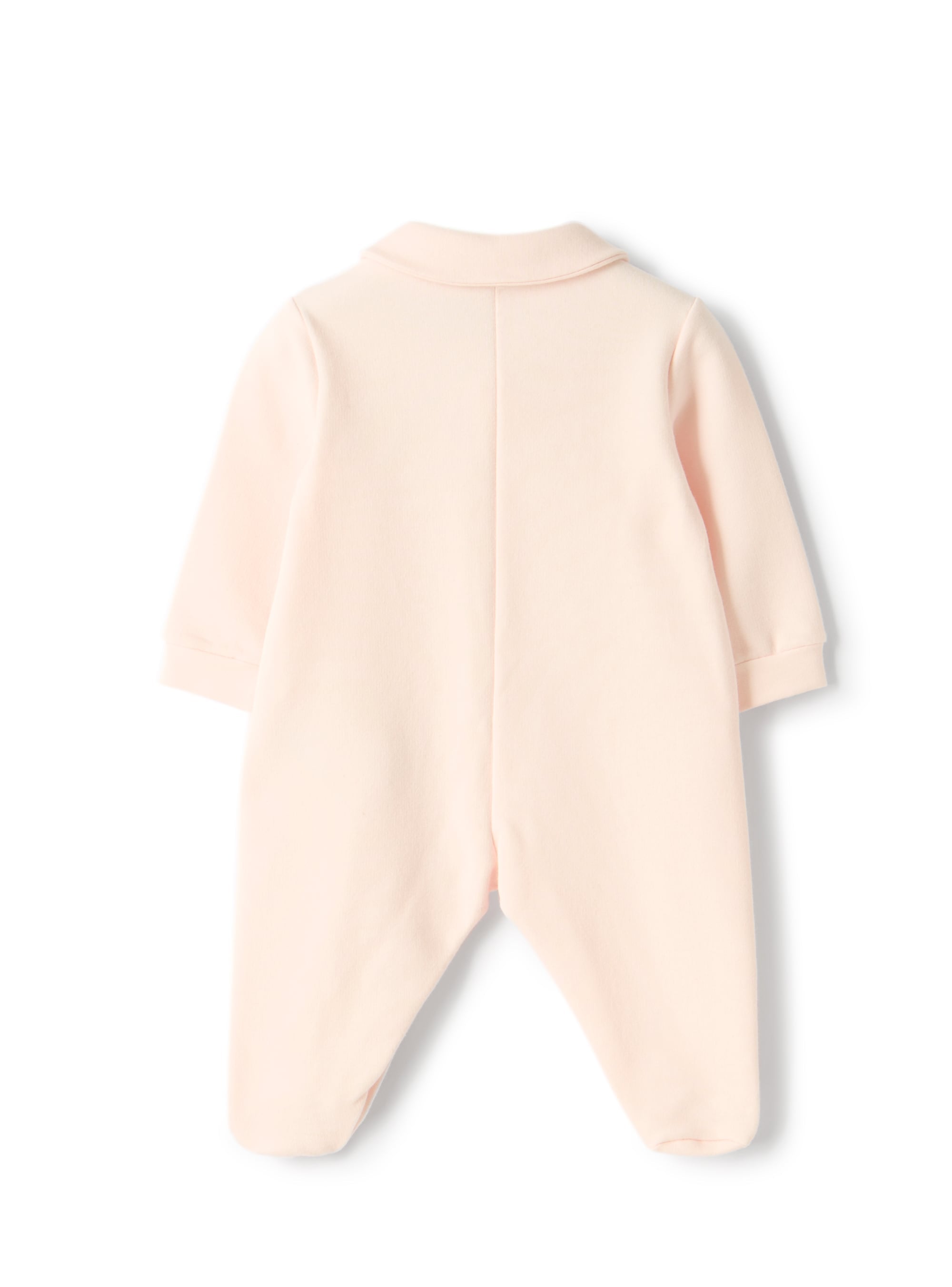 Fleece onesie with bear embroidery