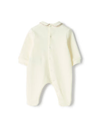 Fleece onesie with an appliqué bear design