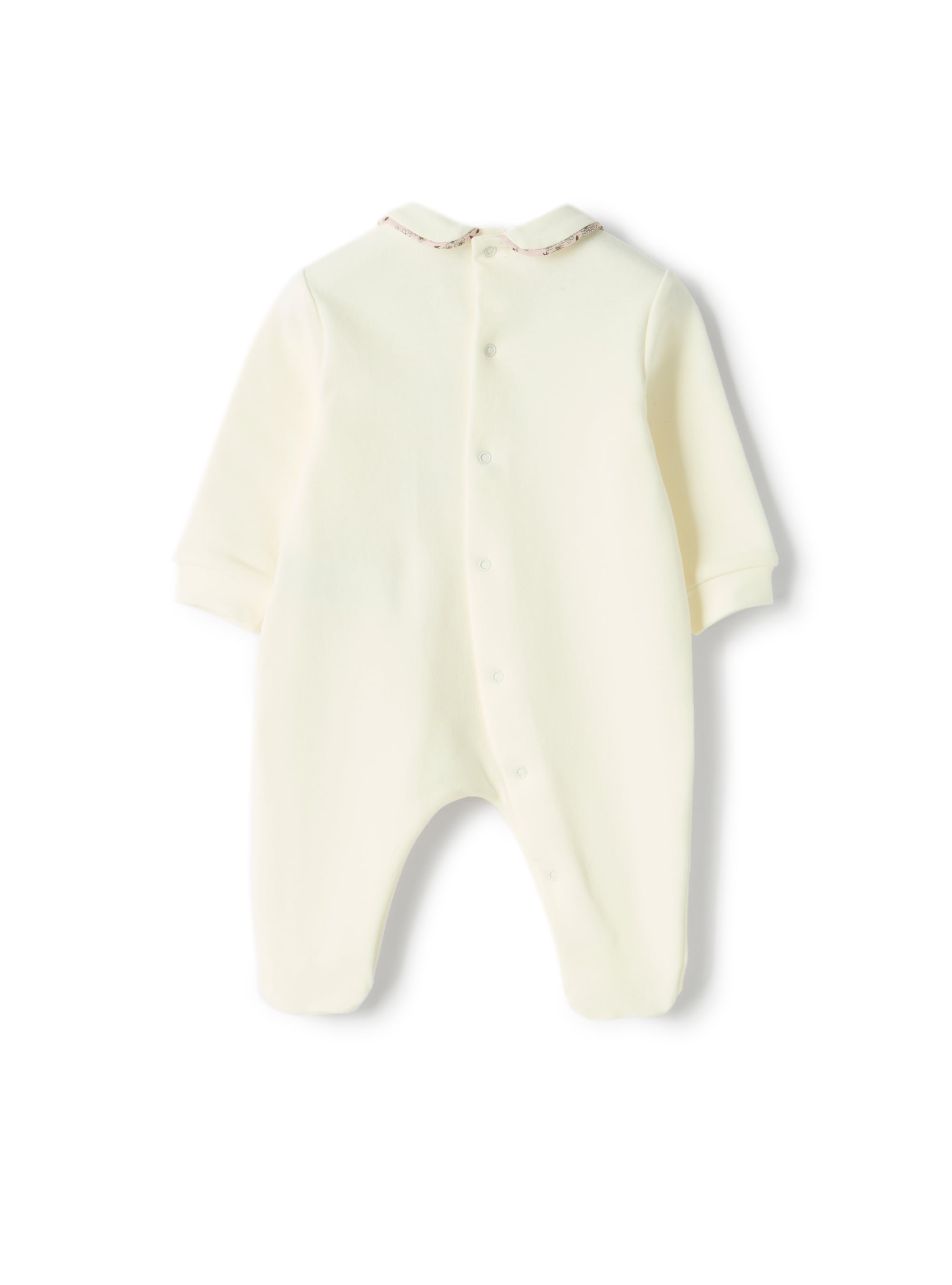 Fleece onesie with an appliqué bear design