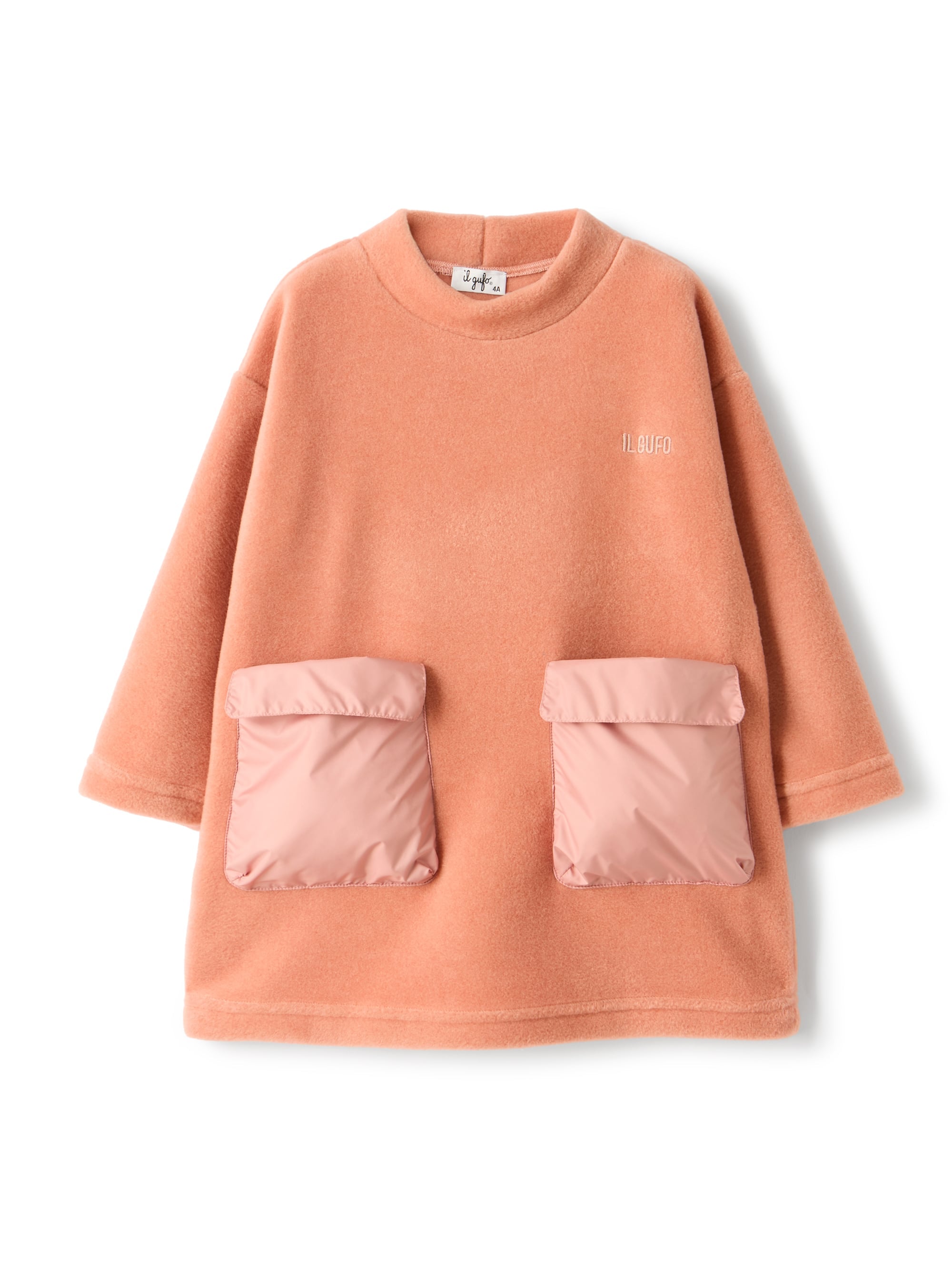 Fleece dress with applied pockets