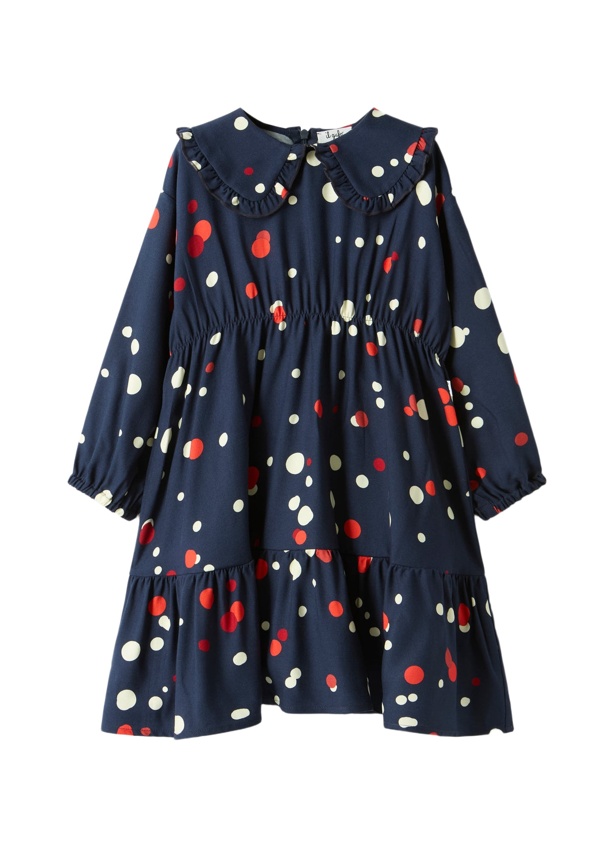 Viscose Dress With A Ruffled Collar