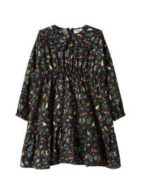 Viscose Dress With A Ruffled Collar