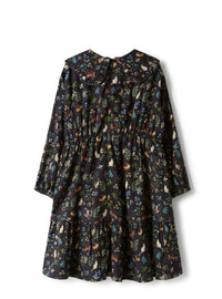 Viscose dress with a ruffled collar