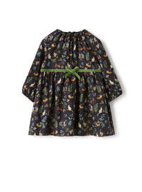 Viscose dress with a velvet bow