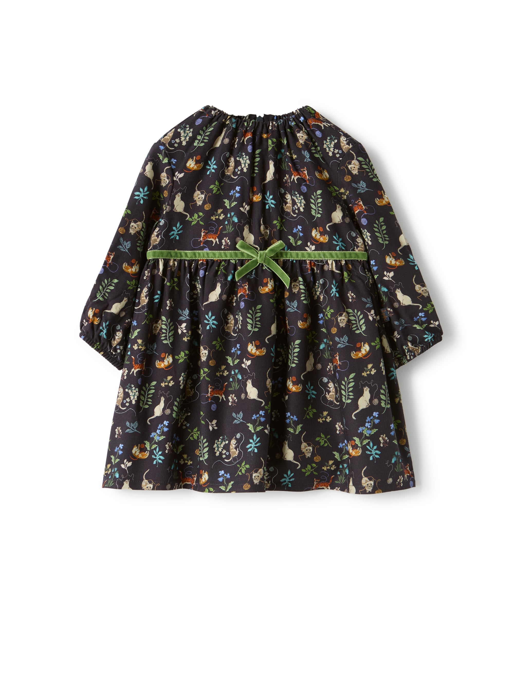 Viscose dress with a velvet bow