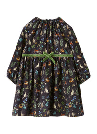 Viscose Dress With A Velvet Bow