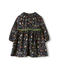 Viscose dress with a velvet bow