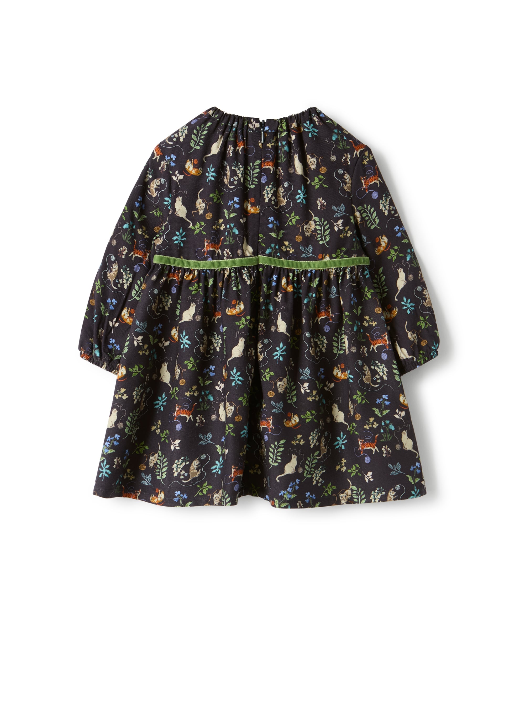 Viscose dress with a velvet bow