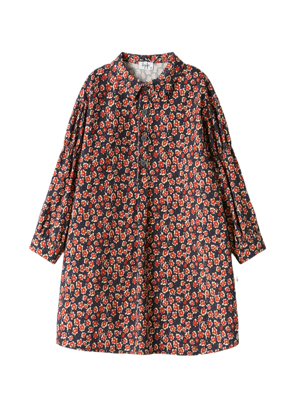 Corduroy Dress With Floral Print