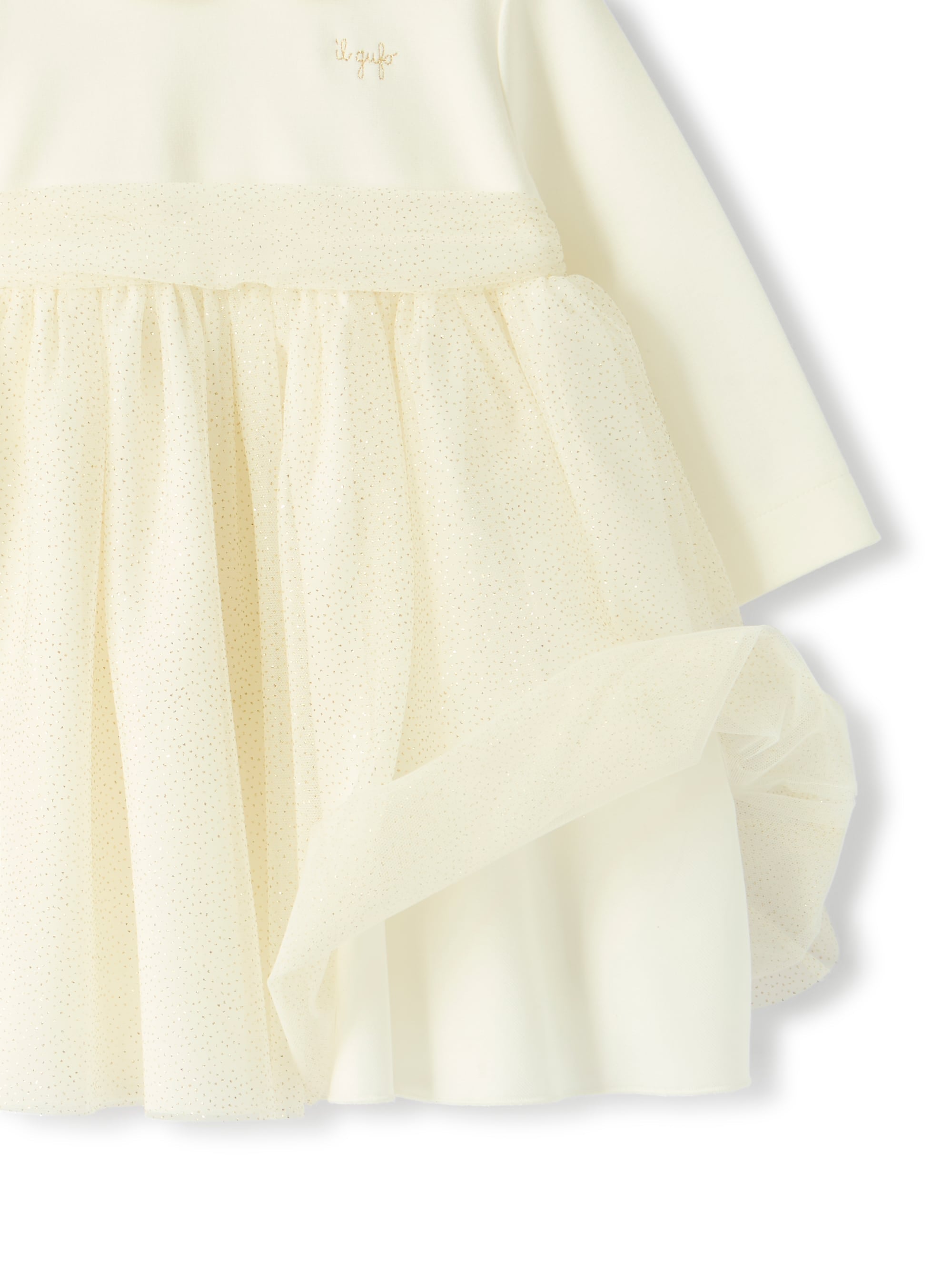 Tulle dress with micro glitter