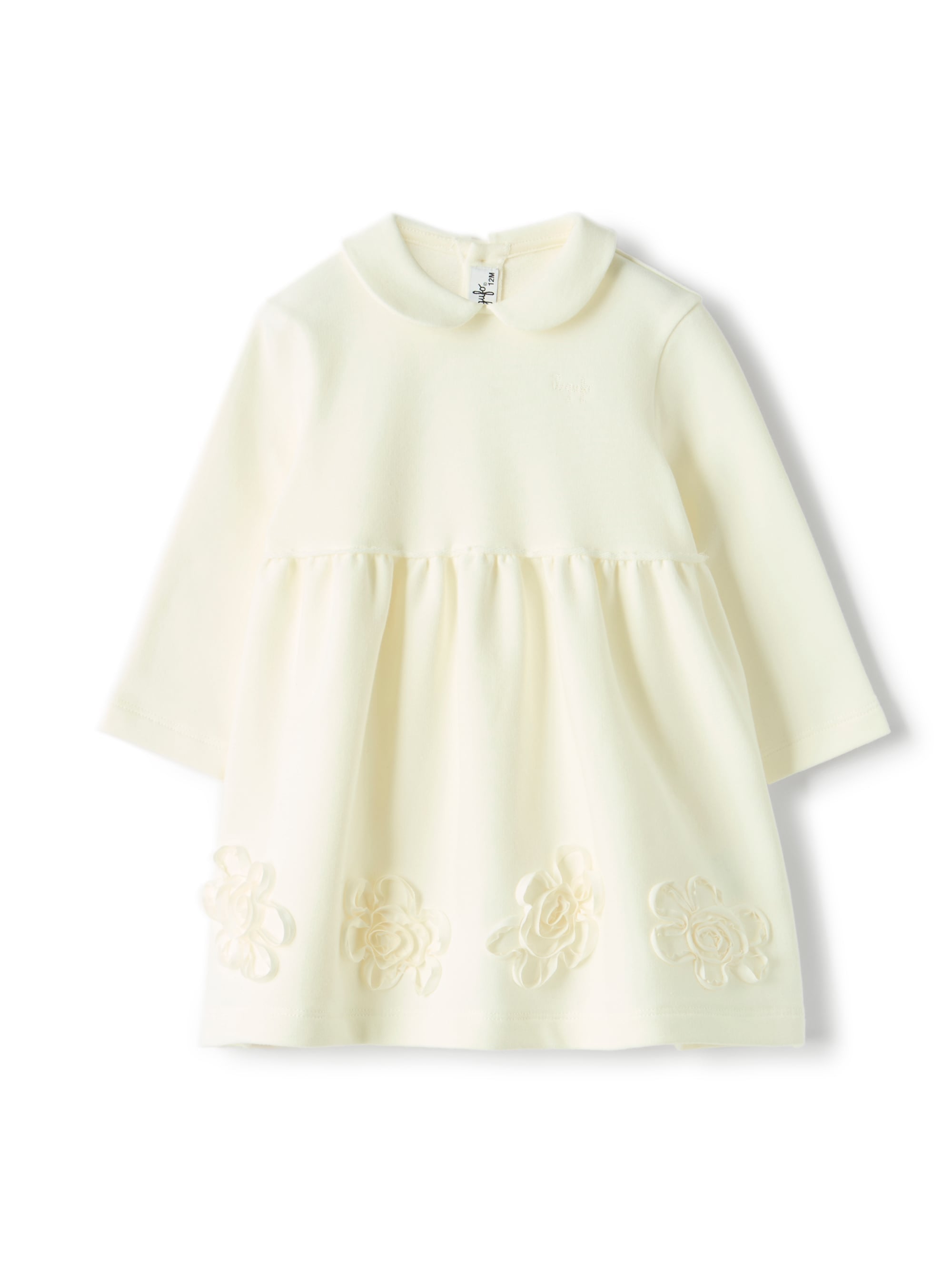 Fleece dress with appliqué flowers