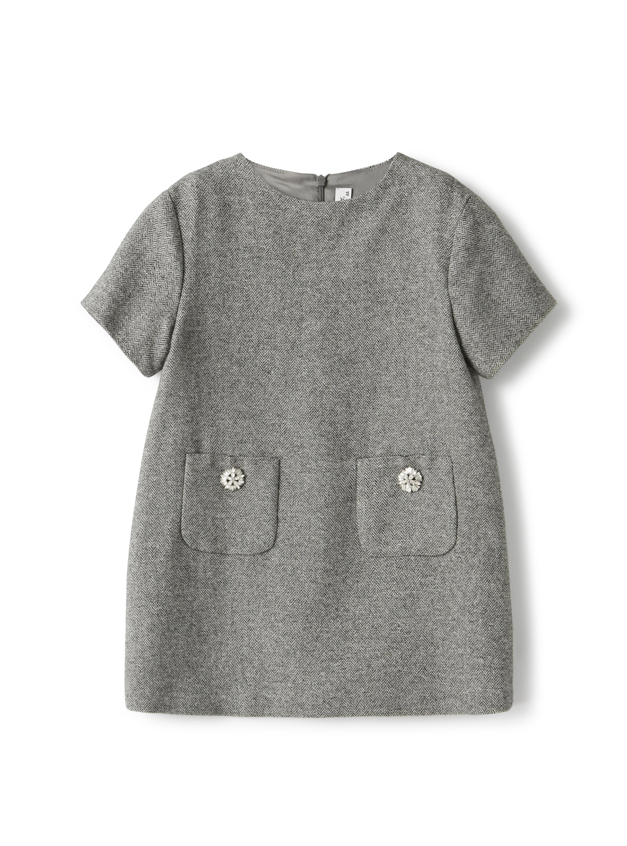 A-line dress in wool blend and Lurex