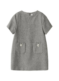 A-Line Dress In Wool Blend And Lurex