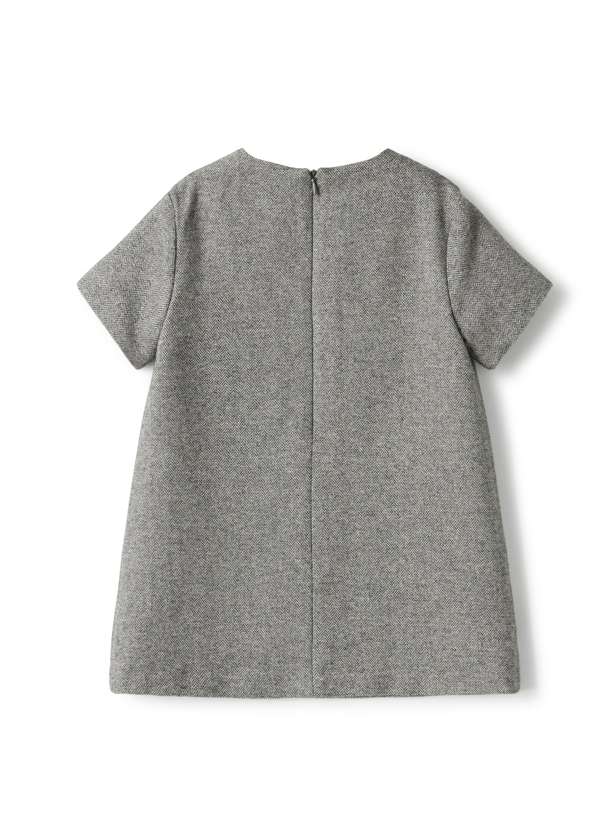 A-line dress in wool blend and Lurex